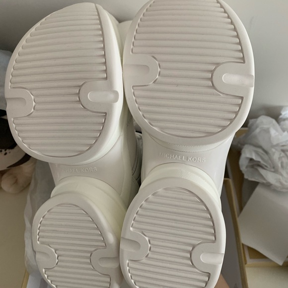 Michael Kors Olympia Canvas And Leather Trainer - Picture 3 of 4